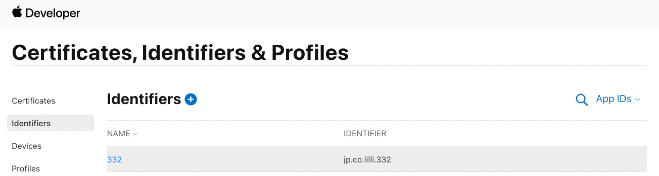 Certificates, Identifiers & Profiles