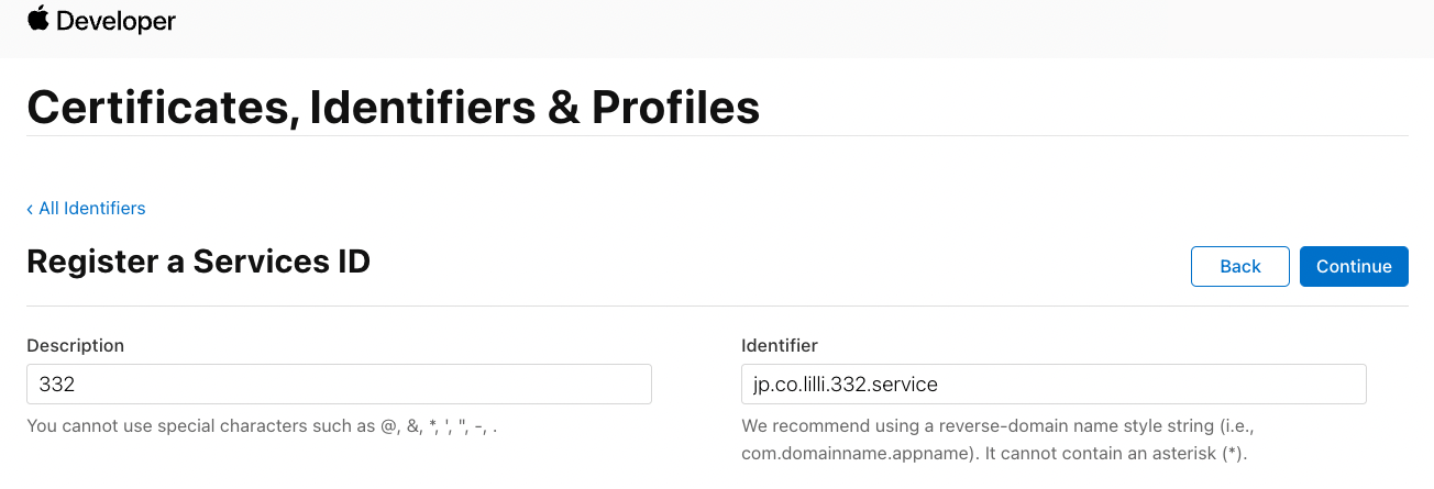 Certificates, Identifiers & Profiles