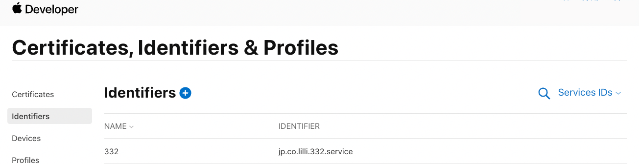 Certificates, Identifiers & Profiles