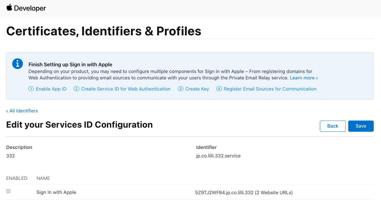 Certificates, Identifiers & Profiles